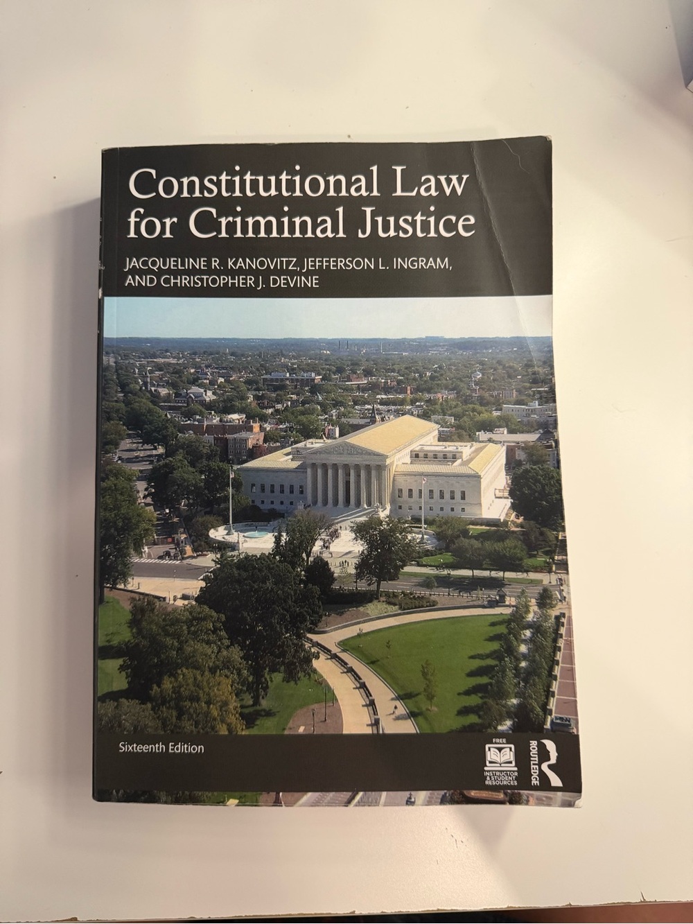 Constitutional Law for Criminal Justice Textbook - Black & Green Cover